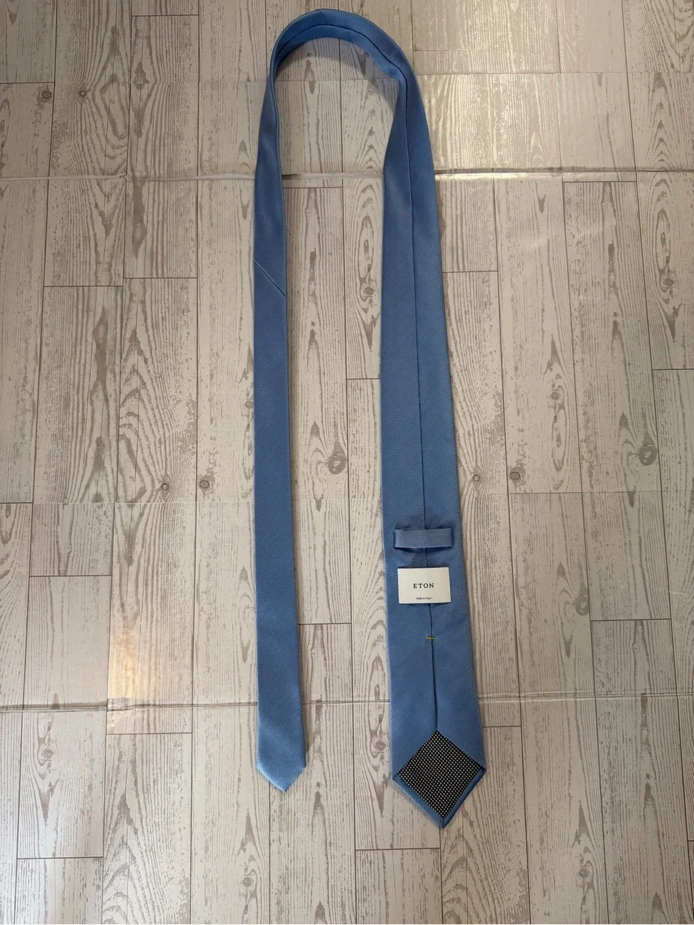 Eton Luxury Light Blue Woven Silk‎ Necktie Tie